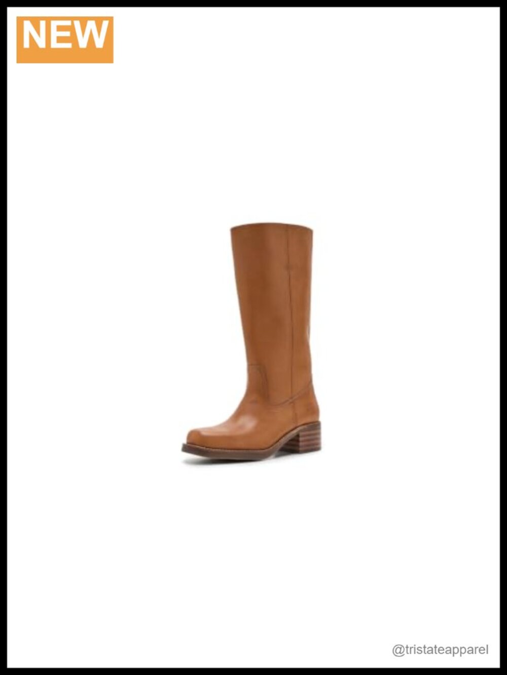Mid-Calf Equestrian Boots Block Heel Faux Leather Pull-On